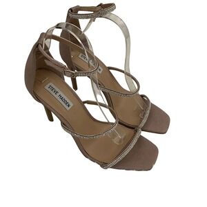 Steve Madden Keyla Rhinestone Ankle Strap Pink Sparkly Heels - Size 9.5‎